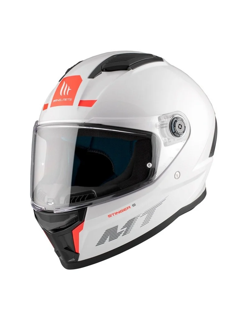 MT STINGER 2 SOLID S INTEGRALES CASCO DE MOTO A0 BLANCO PERLADO BRILLANTE