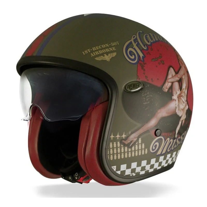 PREMIER VINTAGE PIN UP 8 BM CASCO JET DE MOTOCICLETA