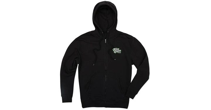 TEAM GREEN ZIP UP HOODED SWEATSHIRT MEN'S