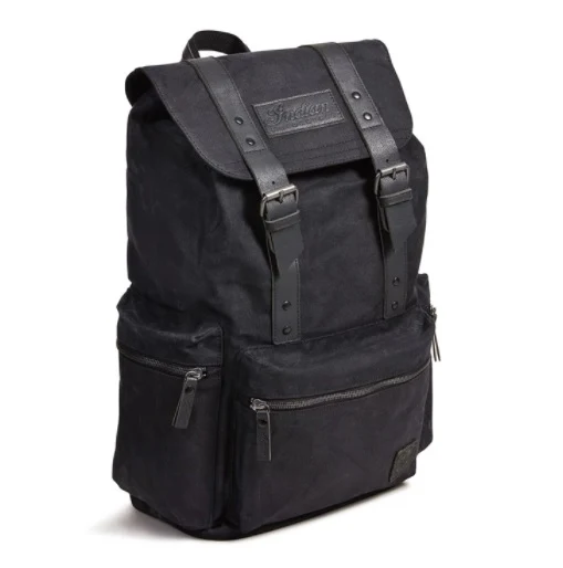 Waxed Canvas Backpack, Black