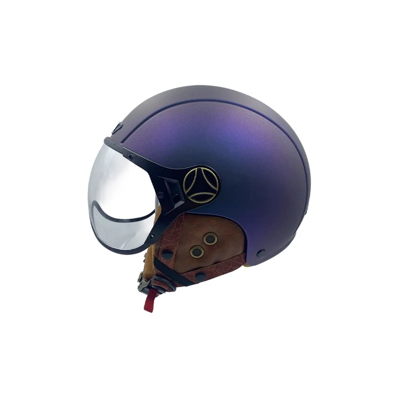 Casque JET bleu mat caméléon (taille XS à XXL)