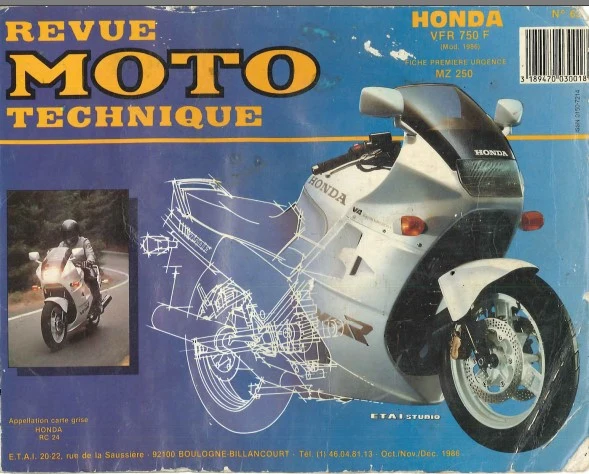 Manuel de réparation Honda VFR 750 RC24 1986