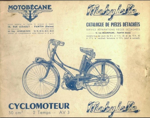 manuel d'atelier réparation Motobécane AV3