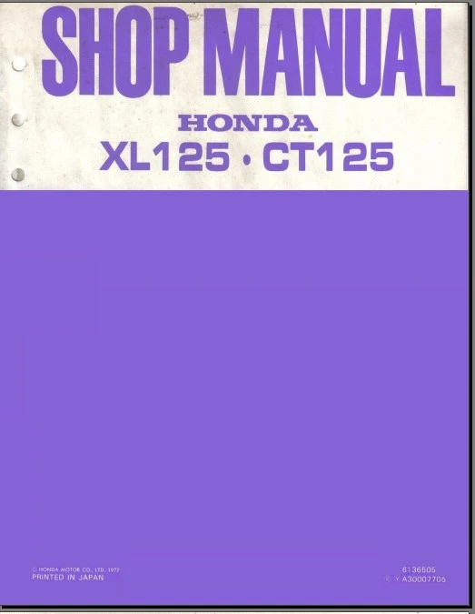 Manuel d'atelier Honda 125 XL 1976