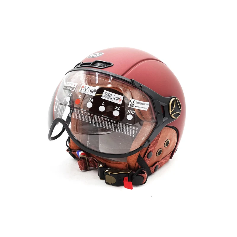 Casque JET bordeaux mat (taille XS à XXL) (XXL)