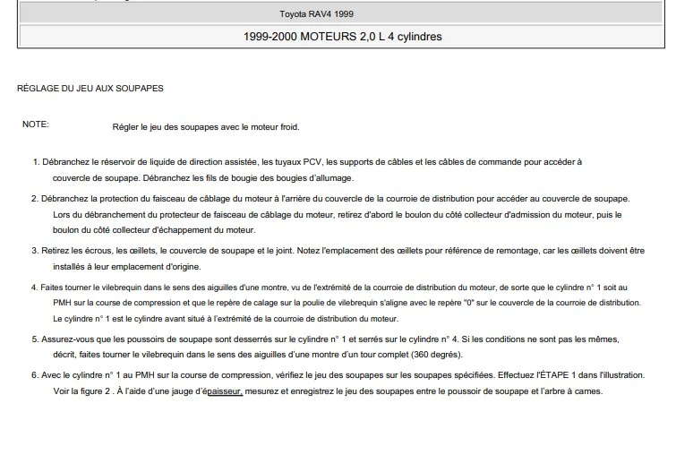 Manuel d'atelier Toyota RAV 4 96 2000 français