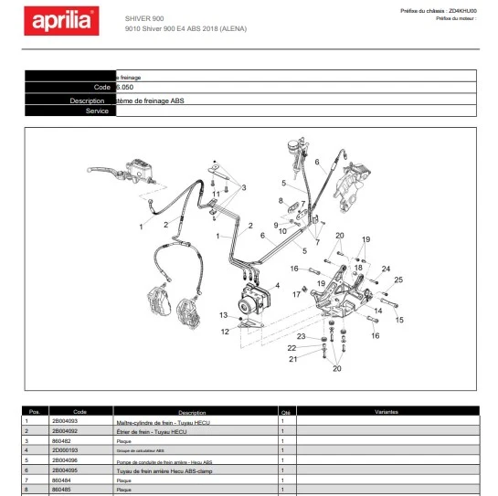 Manuel d'atelier Aprilia 900 Shiver Euro 4 2017 2020 français