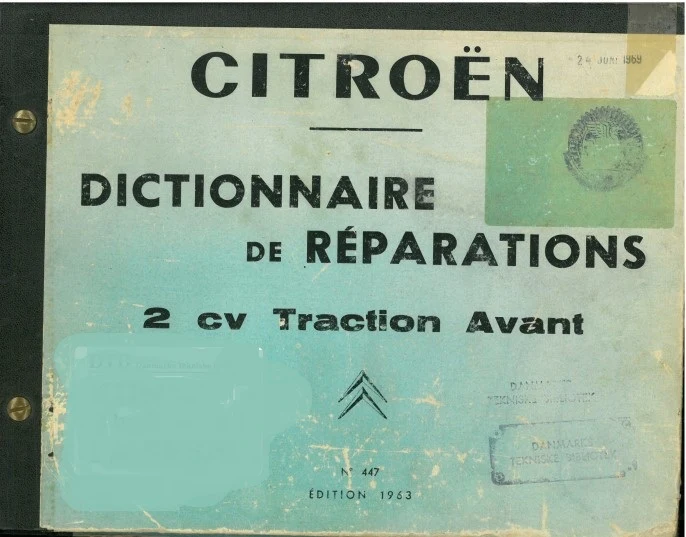Manuels d'atelier Citroën 2cv 1948 1991