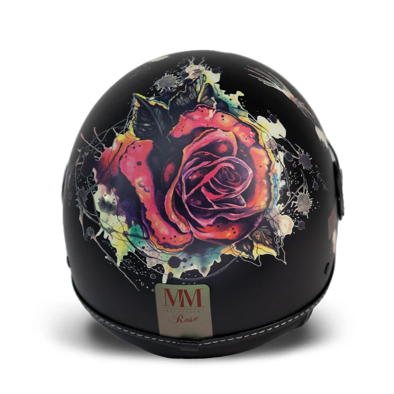 Casco Tattoo Rose Nero
