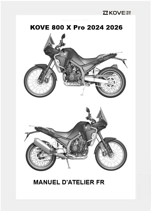 Manuel d'atelier Kove 800 X Pro 2024 2026 français