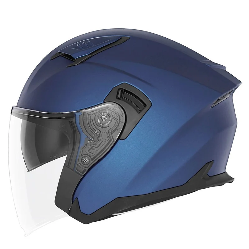 Casque Moto Jet N130 Bleu Mat | NOX