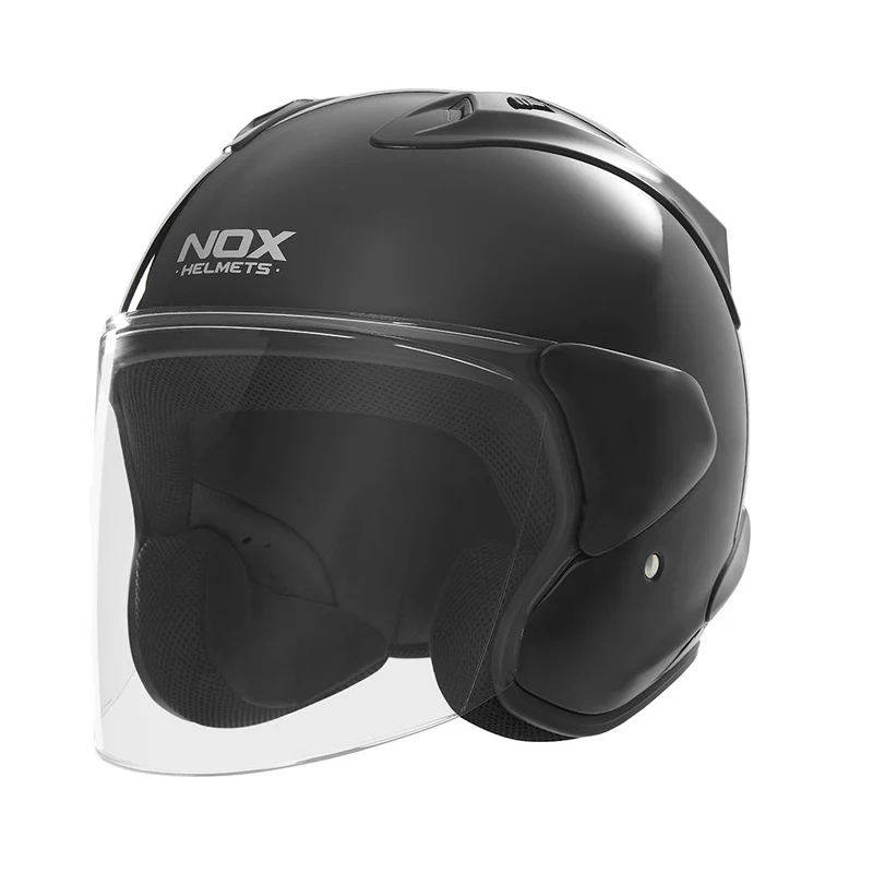 Casque Moto Jet N 220S Noir Brillant | NOX