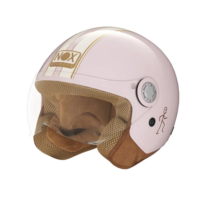Casque Moto Jet N210 EVO Rose Pastel Blanc | NOX