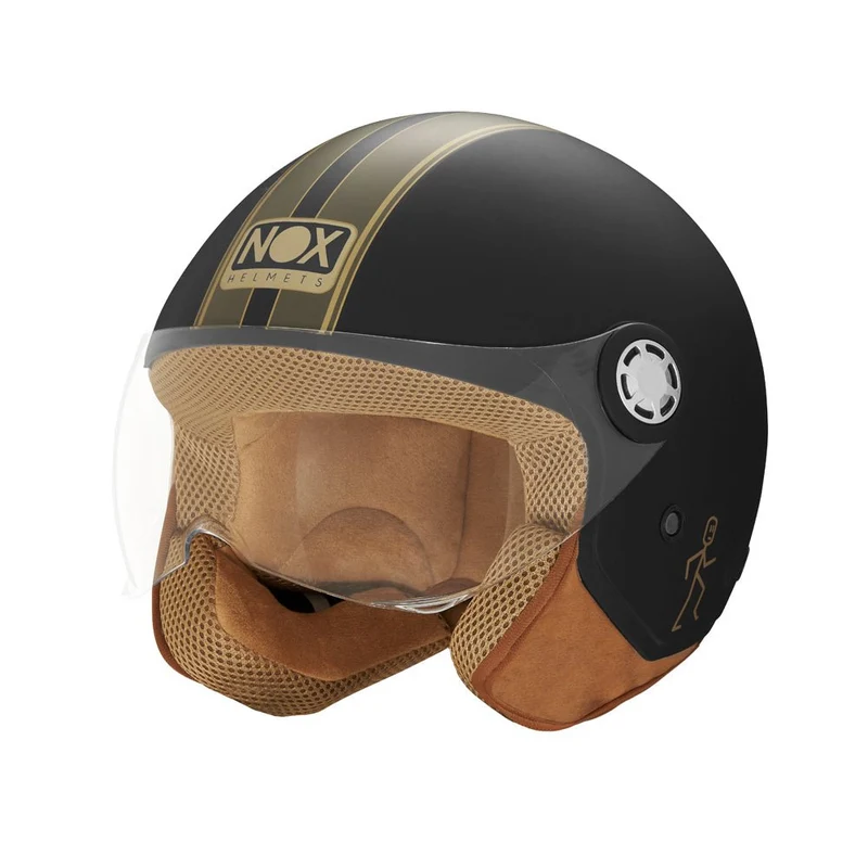 Casque Moto Jet N210 EVO Noir Mat Kaki | NOX