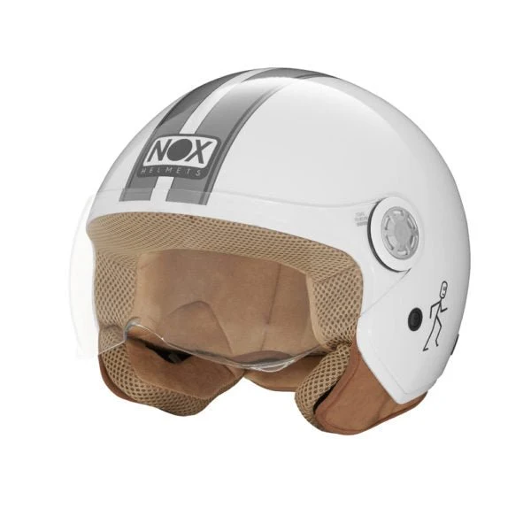 Casque Moto Jet N210 EVO Blanc Titanium | NOX