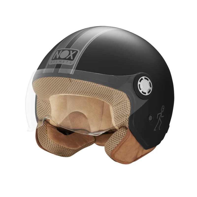 Casque Moto Jet N210 EVO Noir Mat Titanium | NOX