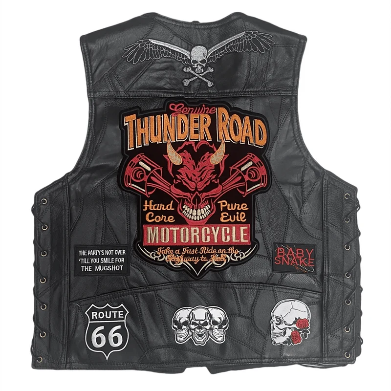 Gilet cuir biker homme - Thunder Road