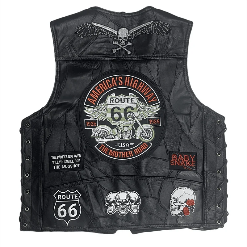 Gilet cuir homme biker - Route 66 Legend