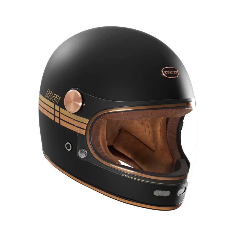 Casque Intégral Duke II Flat Noir Mat/Or — EXKLUSIV