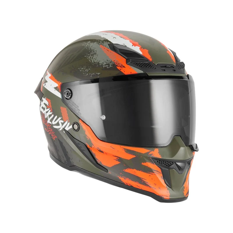 Casque Intégral Goliath Cut'D Kaki Mat/Orange — EXKLUSIV