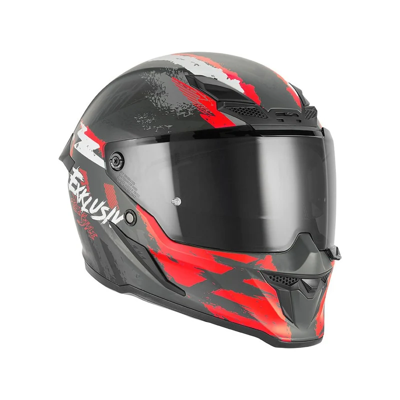 Casque Intégral Goliath Cut'D Noir Mat/Rouge — EXKLUSIV