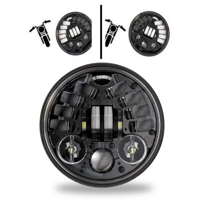 Phare LED 7 pouces avec éclairage directionnel