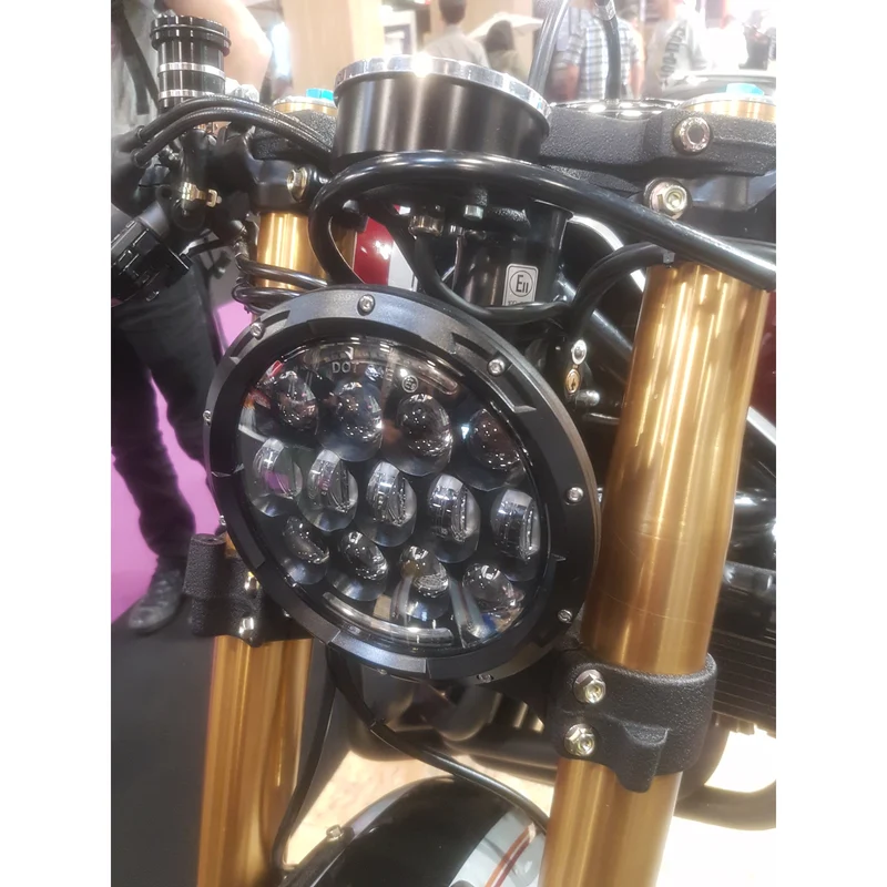 Phare LED 7" Café racer avec feu diurne