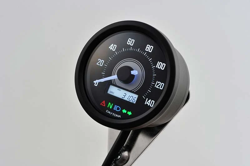 Compteur VELONA60 140, 200, 260 km/h avec voyants - Noir | Daytona