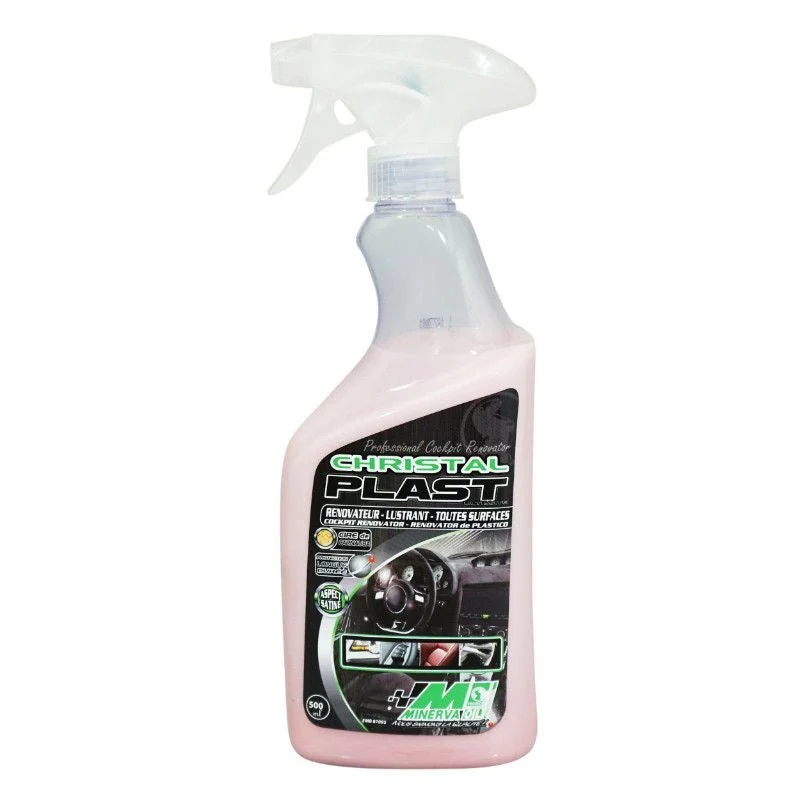 LUSTREUR/RENOVATEUR MINERVA CHRISTAL PLAST (HAUTE PERFORMANCE, SANS SILICONE) (PULVERISATEUR/VAPORISATEUR 500ml)