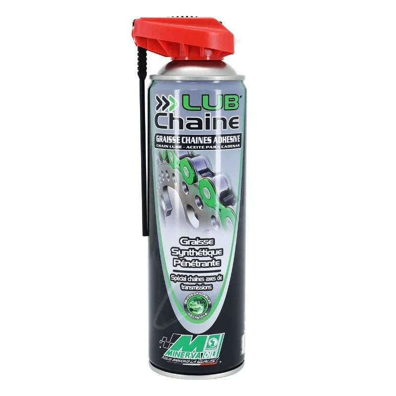 GRAISSE A CHAINE MOTO MINERVA LUB'CHAINE POUR ROUTE/OFF ROAD/CROSS (AEROSOL 500 ml)