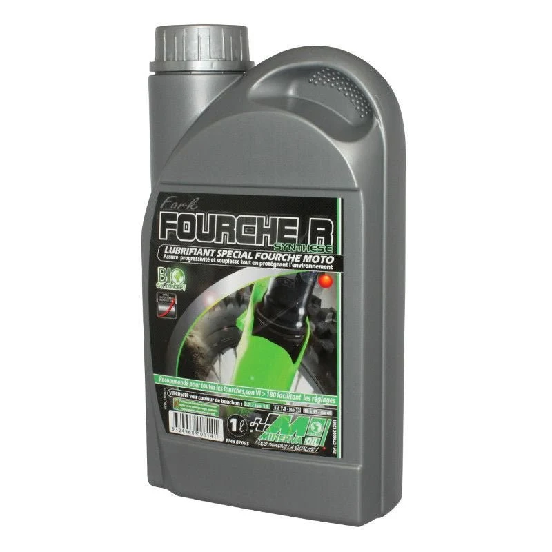 HUILE DE FOURCHE/AMORTISSEUR MINERVA FOURCHE R SYNTHESE 10 à 15W (1L) (100% MADE IN FRANCE)