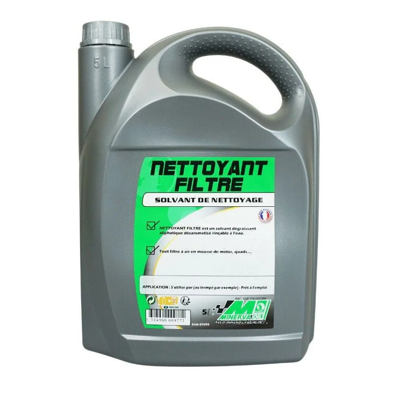 NETTOYANT FILTRE MOUSSE MINERVA MOTO (DEGRAISSANT RINCABLE A L'EAU) (5L)