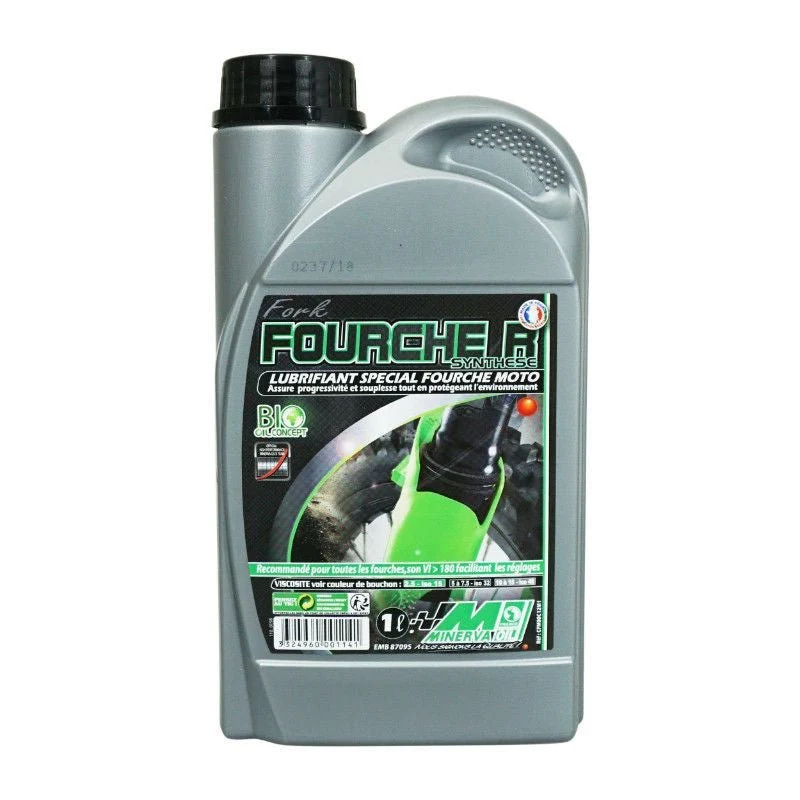HUILE DE FOURCHE/AMORTISSEUR MINERVA FOURCHE R SYNTHESE 5 à 7,5W (1L) (100% MADE IN FRANCE)