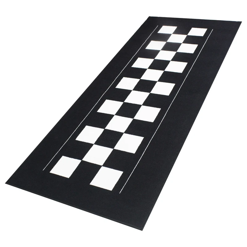 Tapis de Garage Moto Damier Racing | 190x80cm | Biketek Series 4
