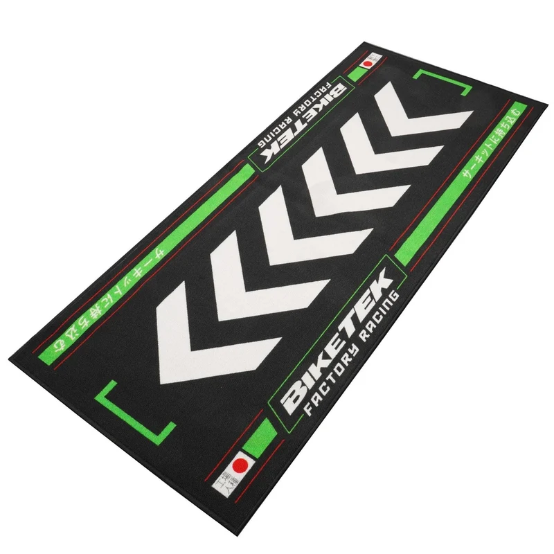 Tapis de Garage Moto Rising Sun Vert | 190x80cm | Biketek Series 7