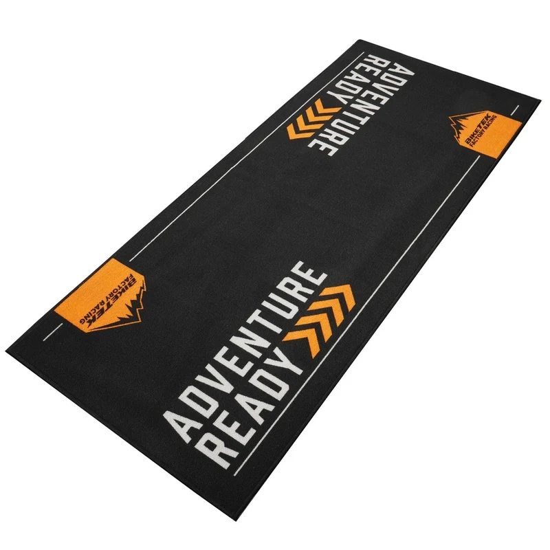 Tapis de Garage Moto Adventure Ready Orange | 190x80cm | Biketek