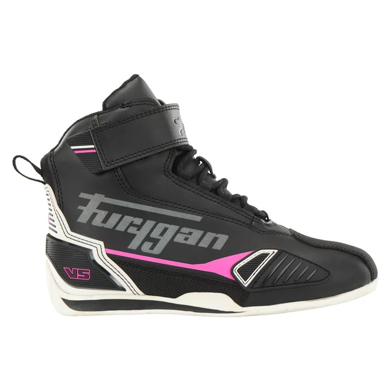 Baskets Moto Femme Étanches | Furygan™ V5 D3O® Lady WP Noir Blanc Rose