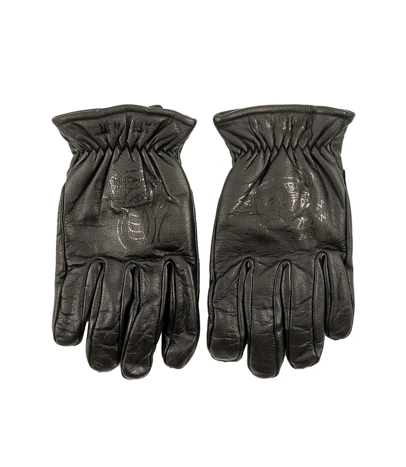 Guanti Moto Vintage Worker CT Nero in Pelle