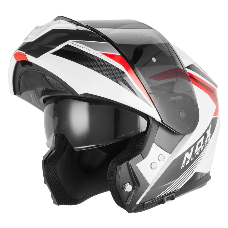 Casque Moto Modulable N968 Shift Blanc Rouge | NOX