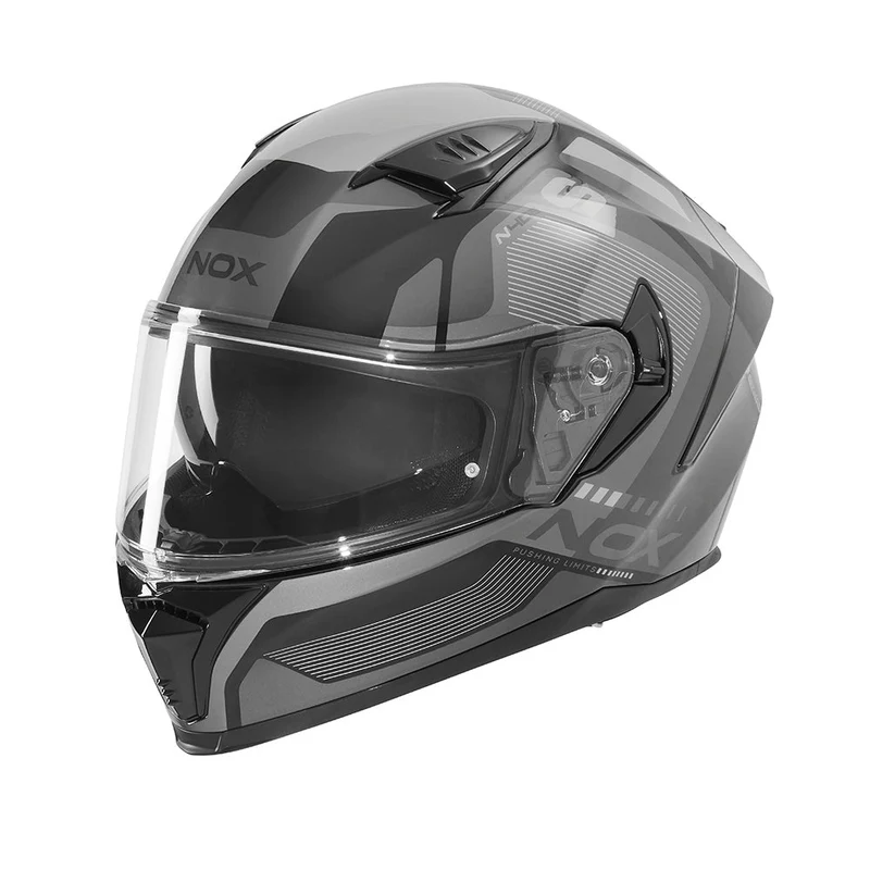 Casque Moto Intégral N402 Mentor Noir Argent | NOX