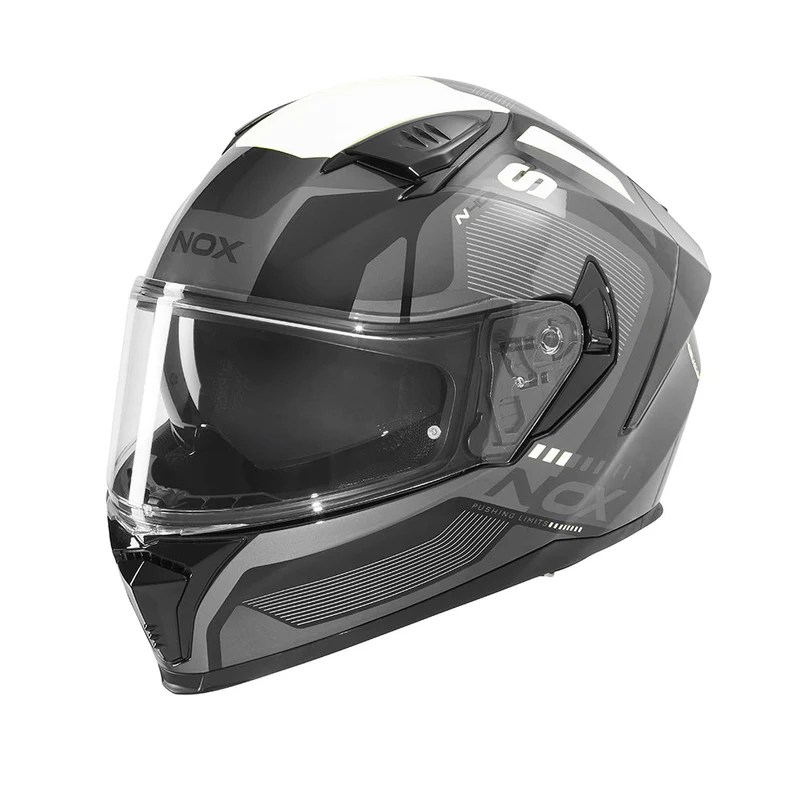 Casque Moto Intégral N402 Mentor Noir Blanc | NOX