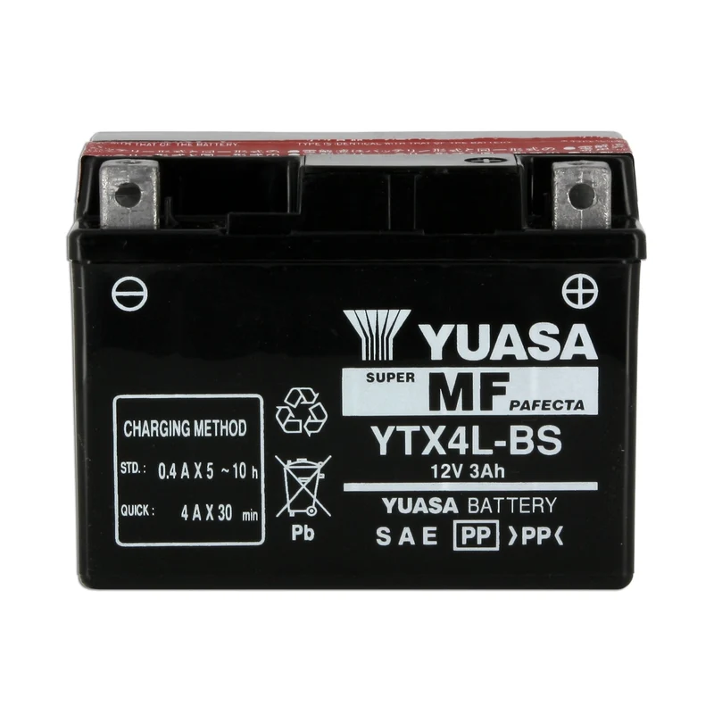 Batterie Moto Yuasa YTX4L-BS — AGM 12V Sans Entretien