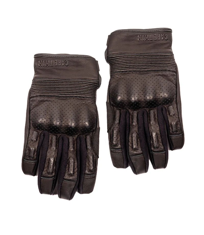 Guanti Moto Rapido Marroni Cafe Twin con Protezioni e Palm Slider