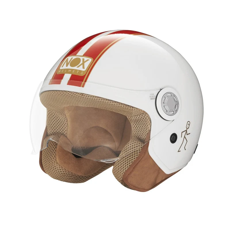 Casque Moto Jet N210 EVO Blanc Rouge | NOX