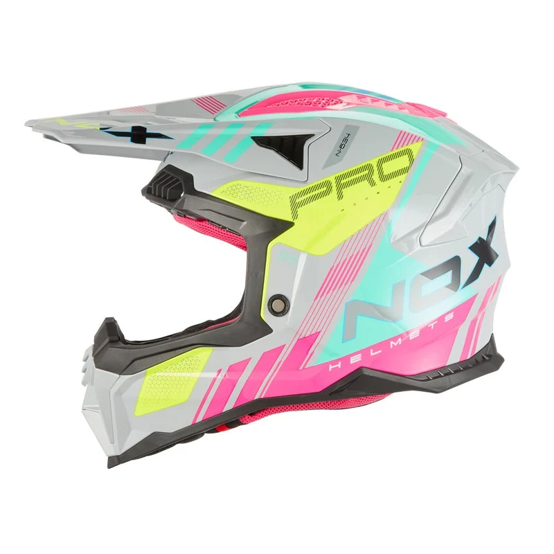 Casque Moto Cross N634 Storm Gris Nardo Rose | NOX