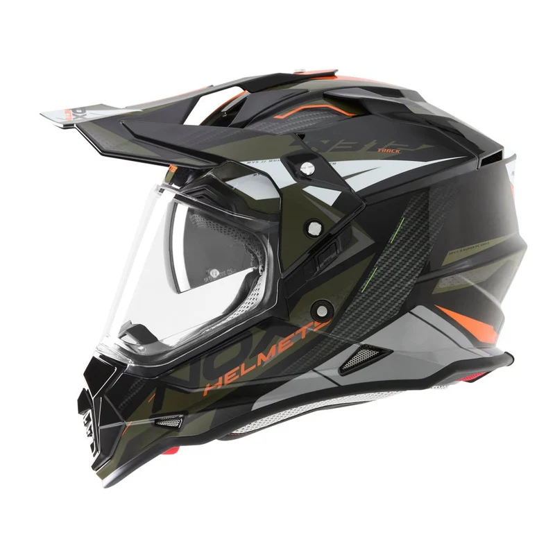 Casque Moto Adventure N312 Track Kaki Mat Orange | NOX