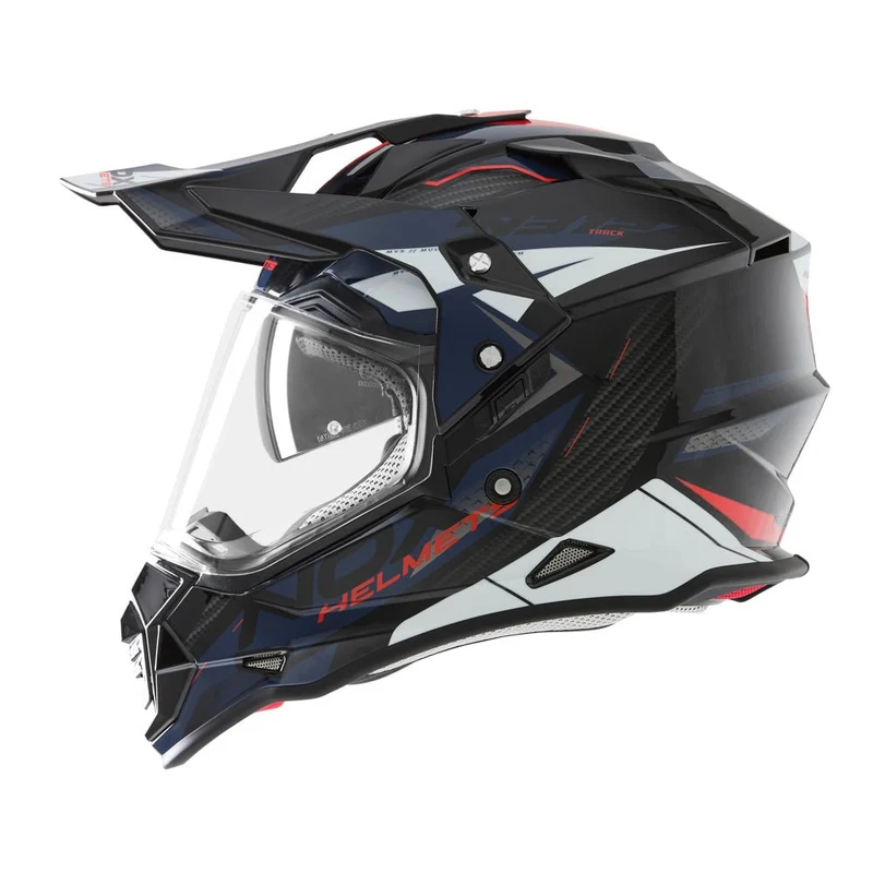 Casque Moto Adventure N312 Track Bleu Rouge | NOX