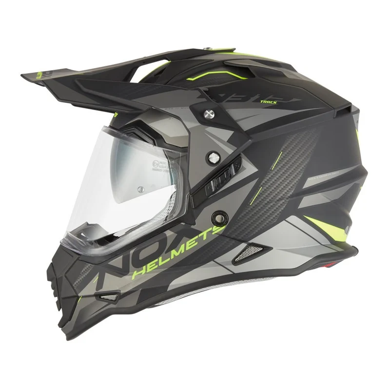Casque Moto Adventure N312 Track Noir Mat Jaune Fluo | NOX