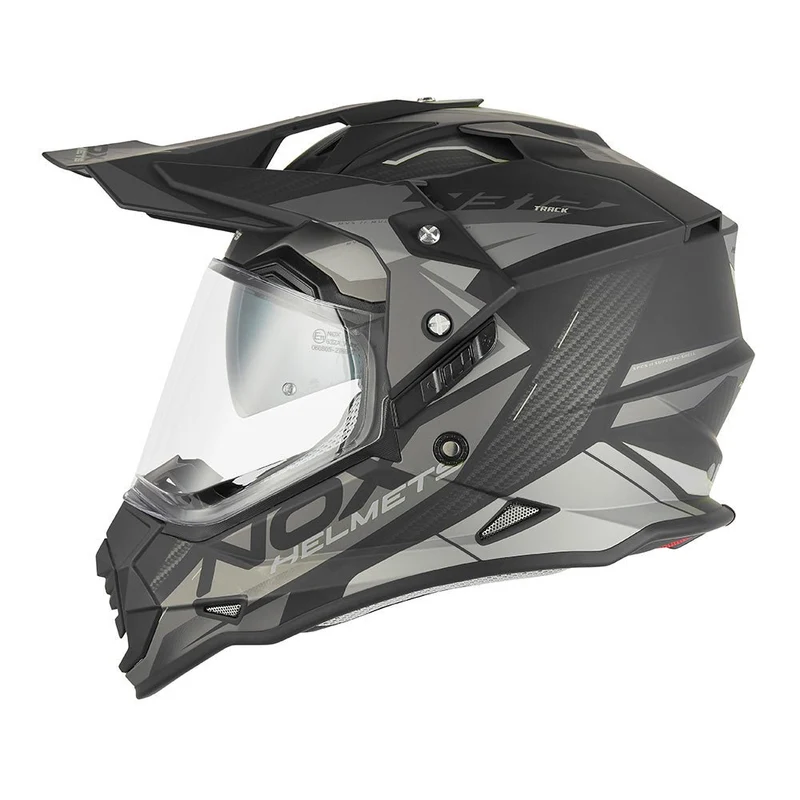 Casque Moto Adventure N312 Track Noir Mat Argent | NOX