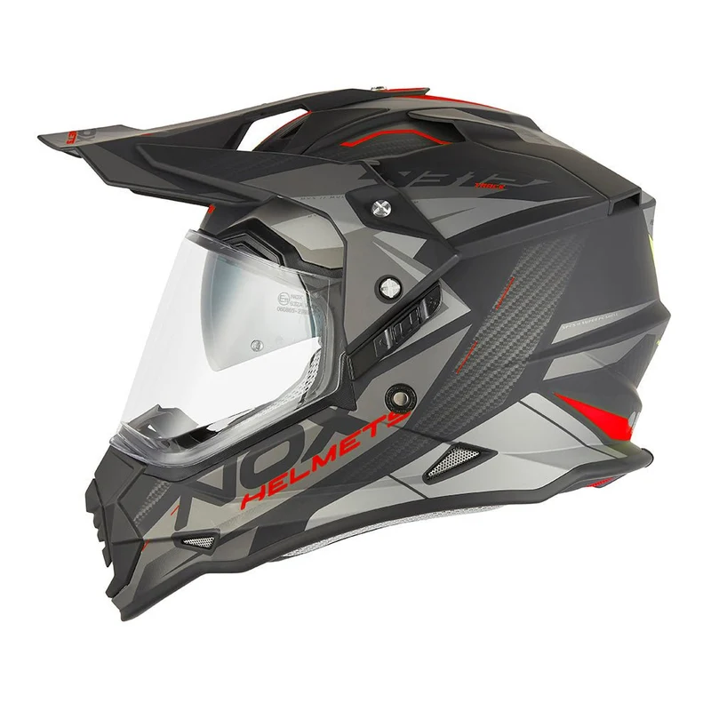 Casque Moto Adventure N312 Track Noir Mat Rouge | NOX